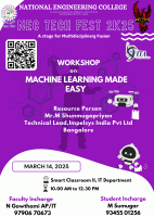 Nec Techfest 2k25 - Machine Learning Made Easy 2025 Workshop Poster
